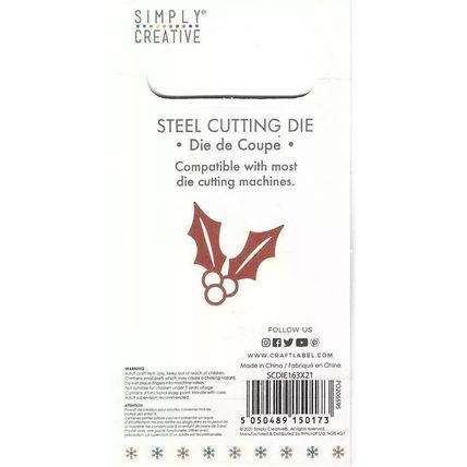 Simply Creative. Holly Die. Die Cutting Cardmaking Scrapbooking Crafts