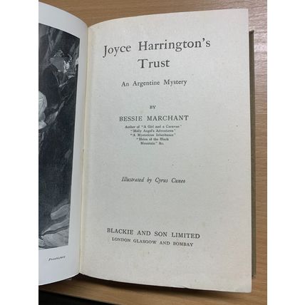 c1910s BESSIE MARCHANT "JOYCE HARRINGTON'S TRUST" ILLUSTRATED FICTION BOOK (P4)