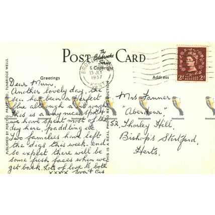 Dumpton Bay, Broadstairs, Kent, RP Percy Pratt Postcard, 1957