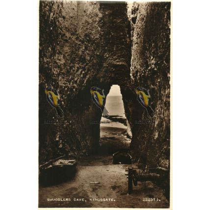 Smuggler's Cave, Kingsgate, Kent, 222571 RP Valentines Postcard, 1956