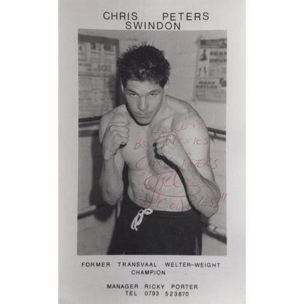 Chris Peters Swindon South African Rare Boxing Champion Hand Signed Photo