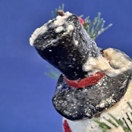 SNOWMAN Christmas STOCKING HOLDER Mantel Hanger Hook Resin Cast Iron Snow
