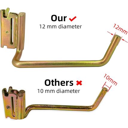 4 Pack E-Track Heavy Duty Shovel Hanger for Store Long Handled Tools, Large Stee