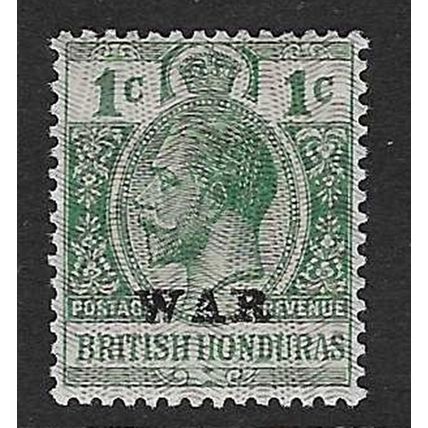 BRITISH HONDURAS 1916 MOIRE PATTERN O/P IN VIOLET & WAR TAX 1c MINT SG114
