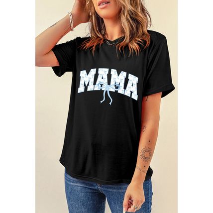 Black Bow MAMA Graphic Loose Tee