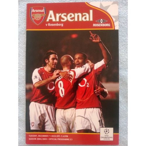Arsenal v Rosenborg Football Programme UEFA Champions League 07/12/2004