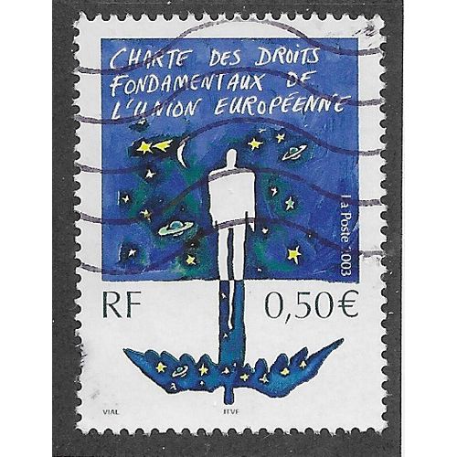 FRA 2003 50c 'HUMAN RIGHTS CHARTER' FINE USED (EBID56-043)