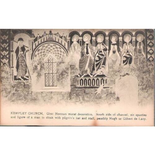 Kempley, Gloucestershire - Church Norman Murals - postcard c.1930s