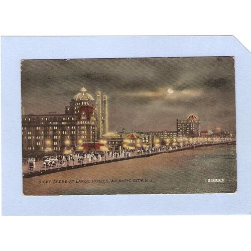 NJ Atlantic City Night Scene At Large Hotels nj_box1~198