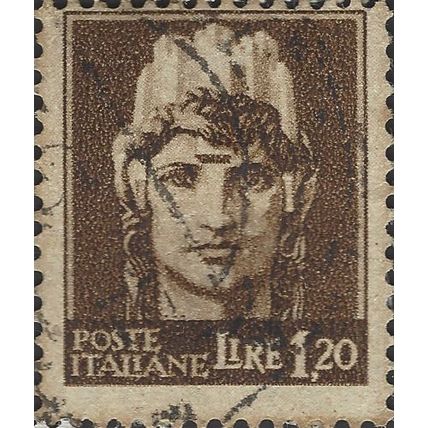 ITALY, Italy, crowned with fortification, brown 1945, 1.20Lire