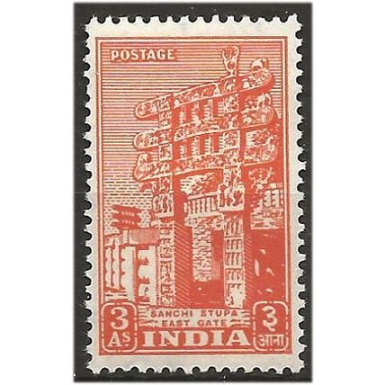 India 1949 SG314 3a Brown-Orange Mounted Mint . .. .