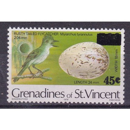 GRENADINES OF ST. VINCENT 1983 SURCHARGE 45c / 50c FLYCATCHER MNH SG241 see note