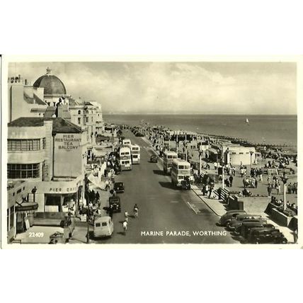 Sussex WORTHING Marine Parade Postcard (Salmon 22409)
