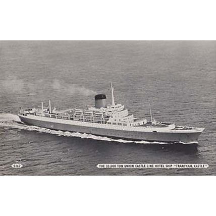 Transvaal Castle Ship Real Photo Postcard