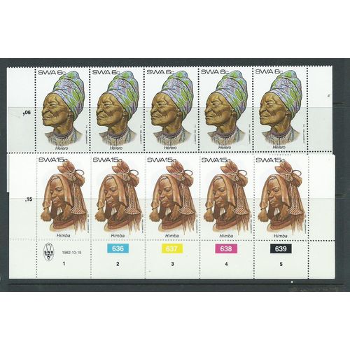 south west africa stamps set. sg402 sg 402 set mnh plate blocks