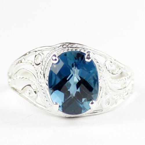 London Blue Topaz, 925 Sterling Silver Ladies Ring, SR083