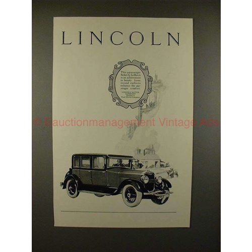 1926 Lincoln 4-passenger Sedan Car Ad - NICE!!