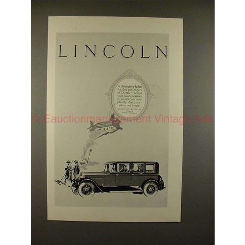 1926 Lincoln Five Passenger Sedan Car Ad - NICE!!