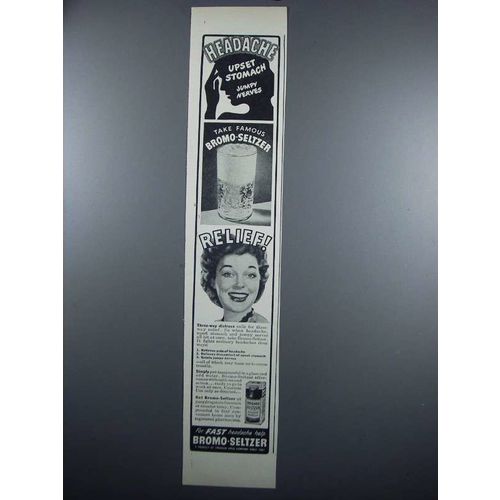 1948 Bromo-Seltzer Medicine Ad - Headache