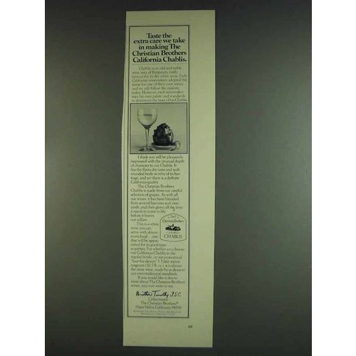 1978 Christian Brothers California Chablis Wine Ad