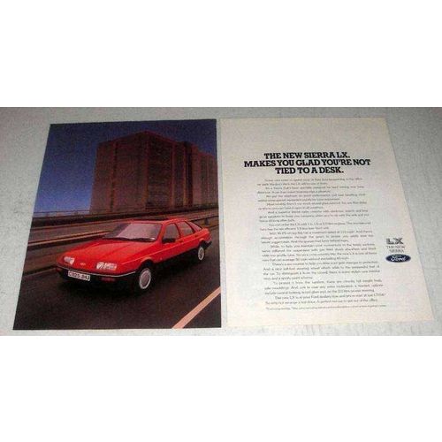 1986 Ford Sierra LX Car Ad - Glad Not Tied to Desk