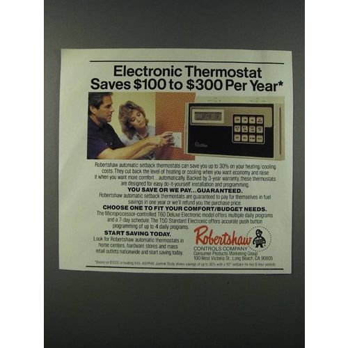 1986 Robertshaw T60 and T50 Electronic Thermostat Ad