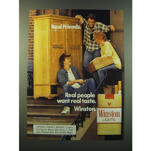 1988 Winston Cigarettes Ad - Real friends. Real people want real taste