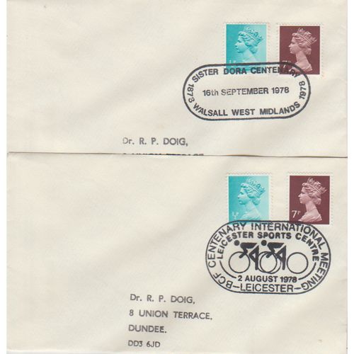 GB 1978 Special Covers x 2 British Cycling Centenary & Sister Dora see others
