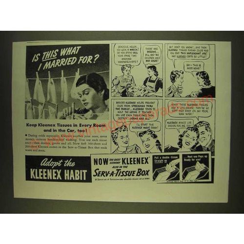 1939 Kleenex Tissues Ad - Is this what I married for?