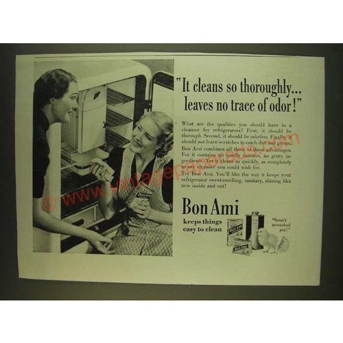 1939 Bon Ami Cleaner Ad - It cleans so thoroughlyÉ leaves no trace of odor!