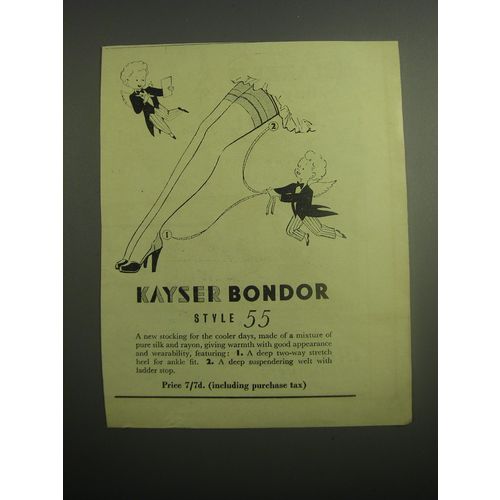 1948 Kayser Style 55 Stockings Ad - Kayser Bondor Style 55