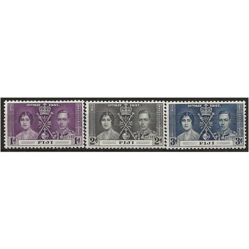 Fiji 1937 Coronaion Set SG246-248 Mounted Mint . ..