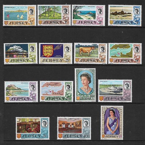 JERSEY 1969 1/2d - £1 SG 15 - 29 SET 15 VALS M MINT