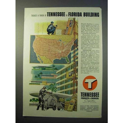 1952 Tennessee Products & Chemical Ad, Florida Building