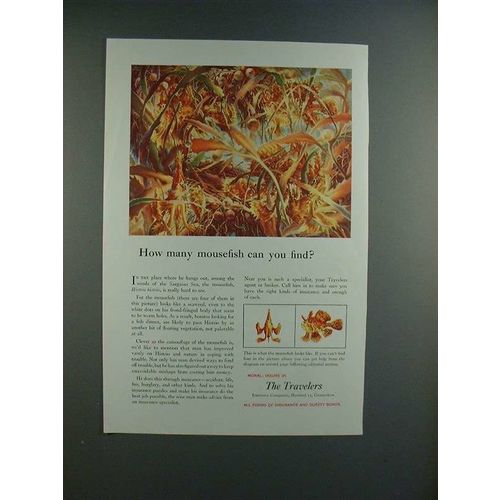1952 Travelers Insurance Ad - w/ Mousefish!