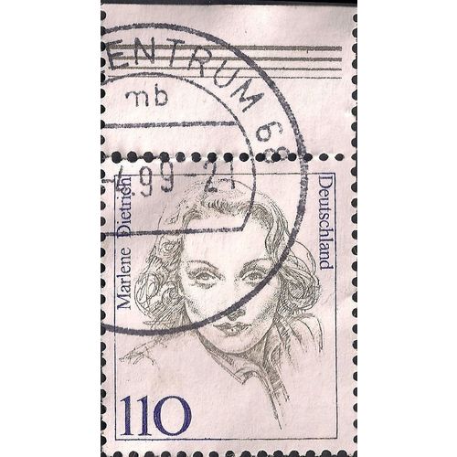 GERMANY, Marlene Dietrich, border, grey 1997, 110 Pf, #2