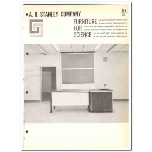 A B STANLEY COMPANY 1964 Science laboratory furniture vintage catalog