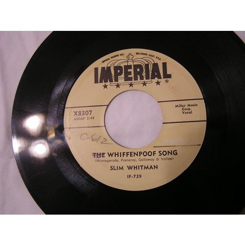 Slim Whitman Promo 45-THE WHIFFENPOOF SONG/DEAR MARY