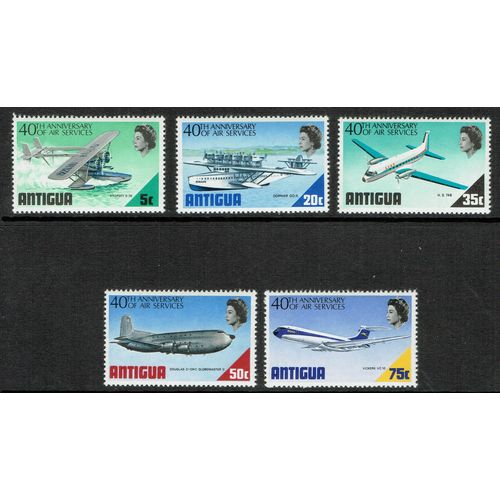 Antigua 1970 40th Anniversary Antiguan Air Services set 5v SG260-264 UM