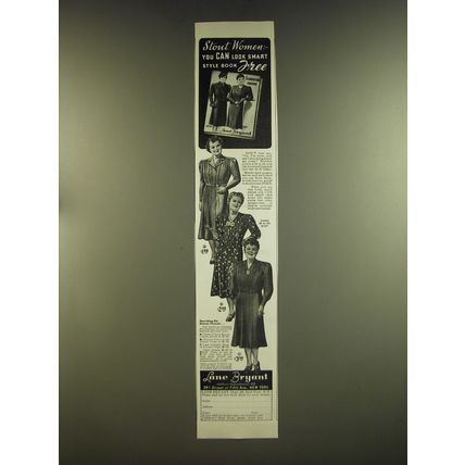 1939 Lane Bryant Dresses Ad - Stout Women you can look smart style book free