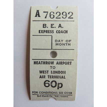B.E.A. Airport Coach Ticket #6