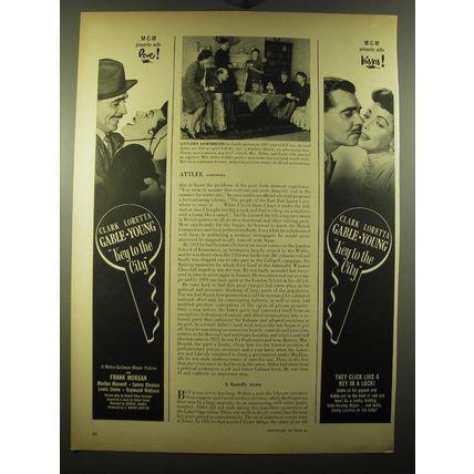 1950 Key to the City Movie Ad - Clark Gable, Loretta Young