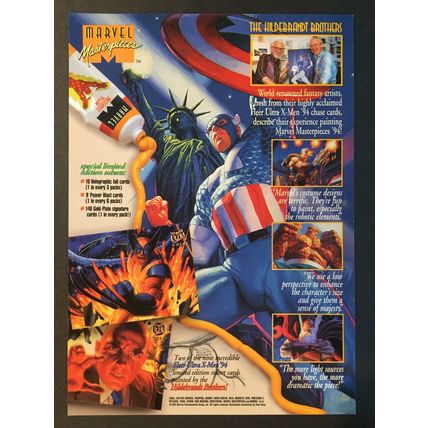 Marvel Masterpieces '94 (Series III) Trading Cards (1994) uncut promo sheet