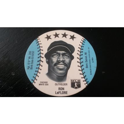 1981 MSA Disc Blank Back Ron LeFlore Excellent-Mint (6) Chicago White Sox