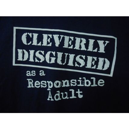 Cleverly Disguised as a Responsible Adult T Shirt SS Blue Large