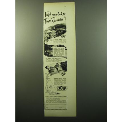 1950 Puerto Rico Visitors Bureau Advertisement - People come back