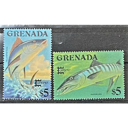 ZAYIX - 1987 Grenada #1514-1515- MNH - Fish - Marine Life