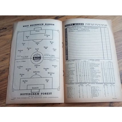 1963 FA Cup 4th Round Programme & Ticket – WBA vs N Forest