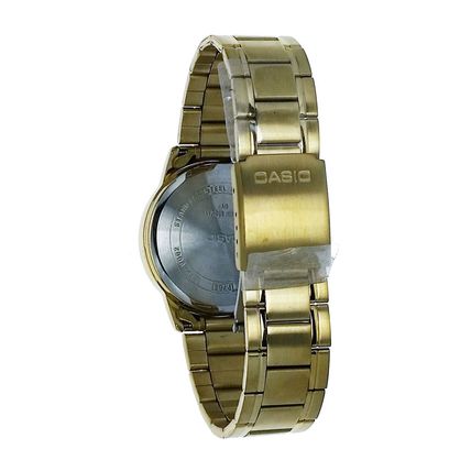 Casio MTP-V003G-7B Round Men Date Numeral Gold Tone S Steel WR Wristwatch Watch
