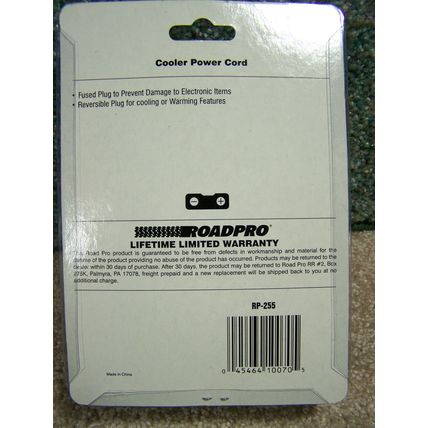 RoadPro Cooler Power Cord RP-255